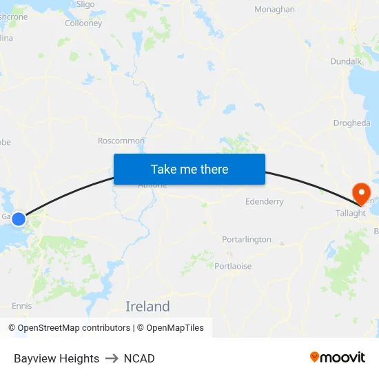 Bayview Heights to NCAD map