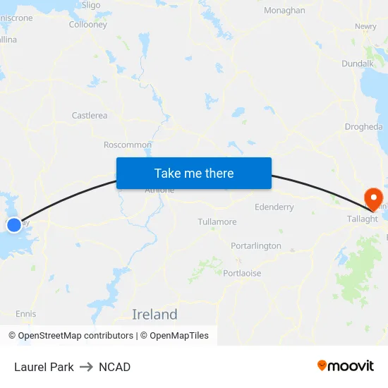 Laurel Park to NCAD map