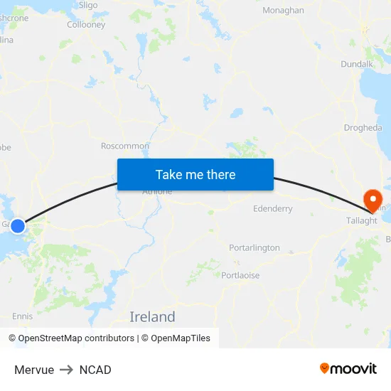 Mervue to NCAD map