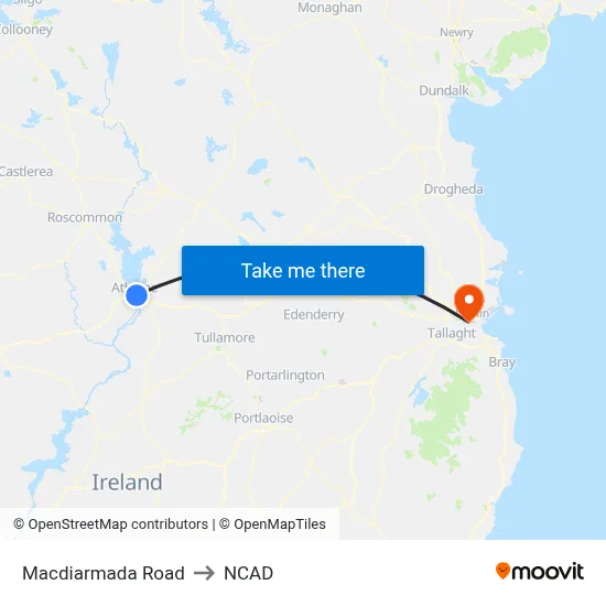 Macdiarmada Road to NCAD map