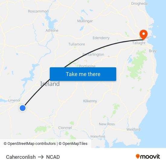 Caherconlish to NCAD map