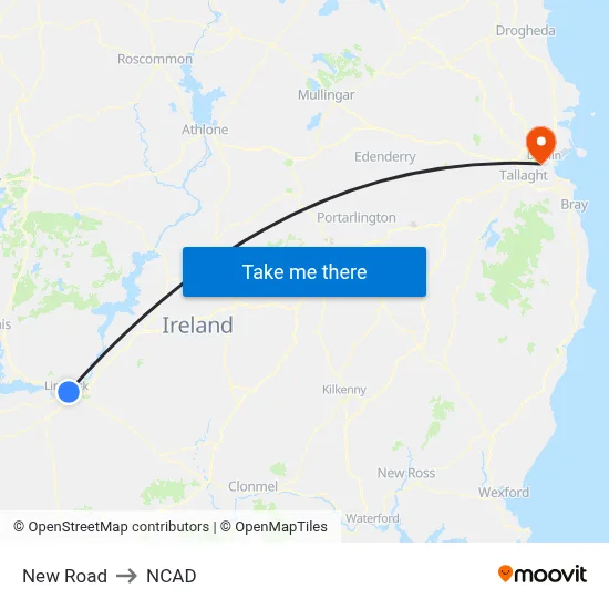 New Road to NCAD map