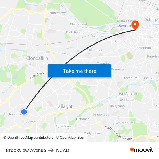 Brookview Avenue to NCAD map