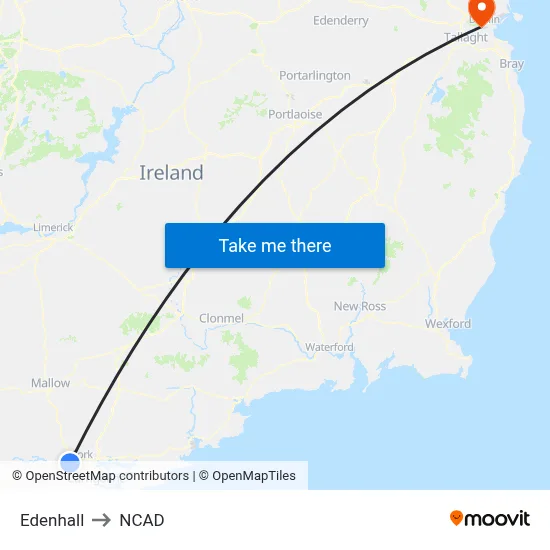 Edenhall to NCAD map