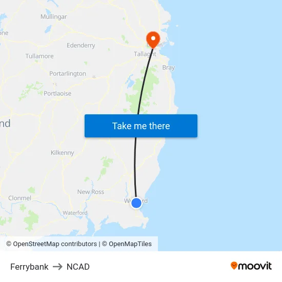 Ferrybank to NCAD map