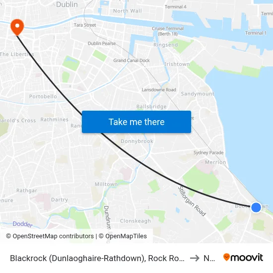 Blackrock (Dunlaoghaire-Rathdown), Rock Road (Booterstown Hall) to NCAD map