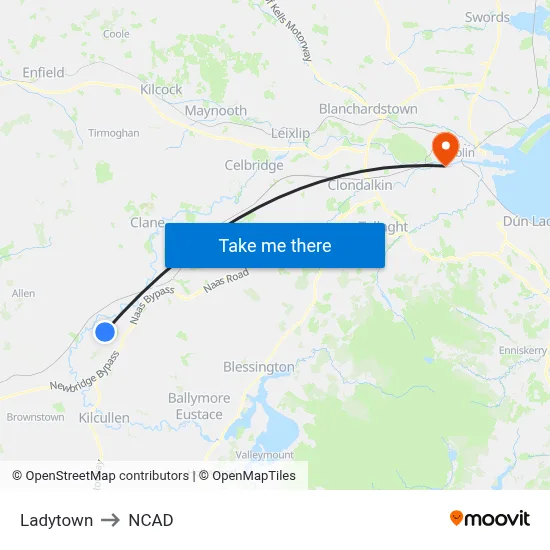 Ladytown to NCAD map