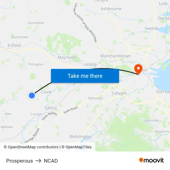 Prosperous to NCAD map