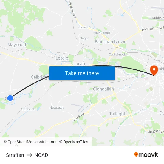 Straffan to NCAD map