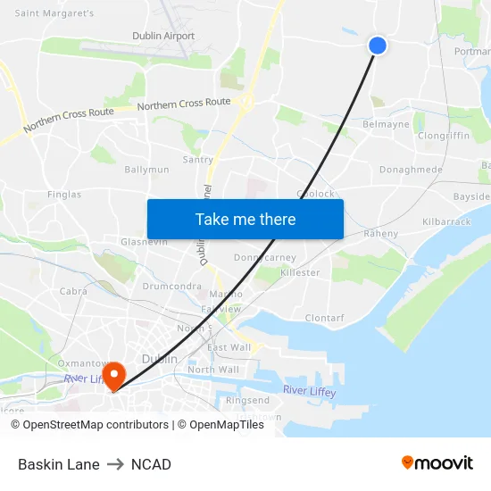 Baskin Lane to NCAD map