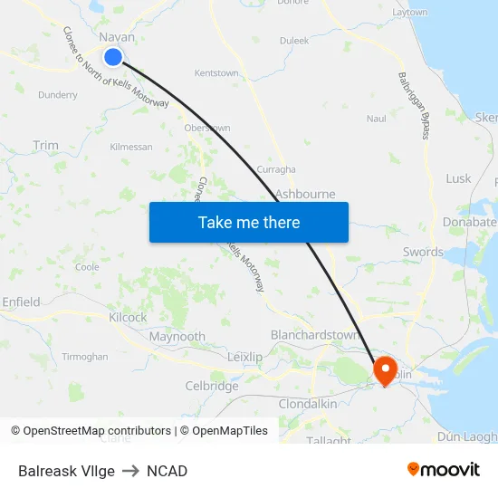 Balreask Vllge to NCAD map