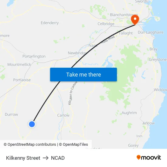 Kilkenny Street to NCAD map