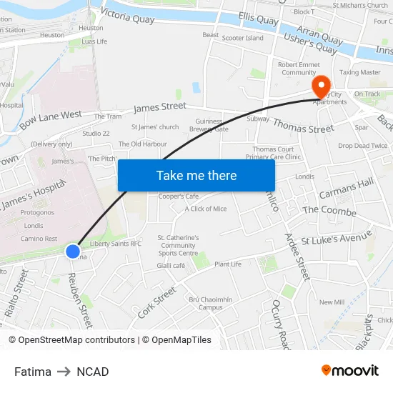 Fatima to NCAD map