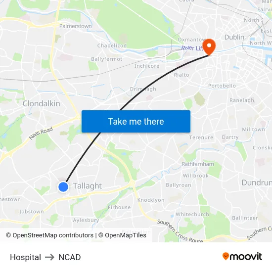 Hospital to NCAD map