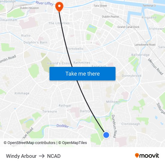 Windy Arbour to NCAD map