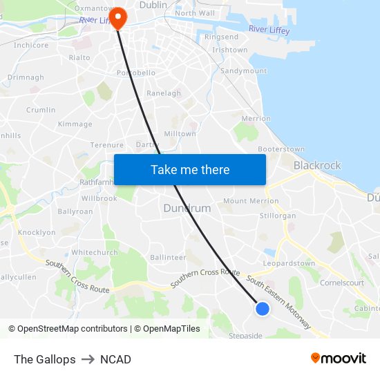 The Gallops to NCAD map