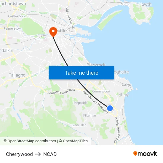 Cherrywood to NCAD map