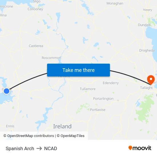 Spanish Arch to NCAD map