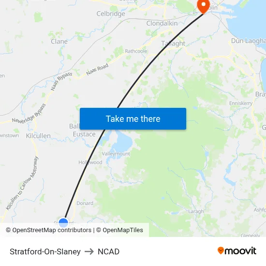 Stratford-On-Slaney to NCAD map