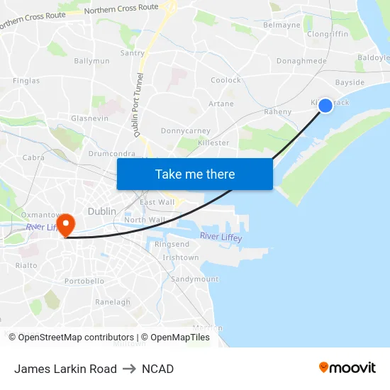 James Larkin Road to NCAD map