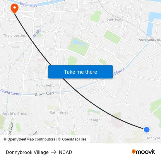 Donnybrook Village to NCAD map
