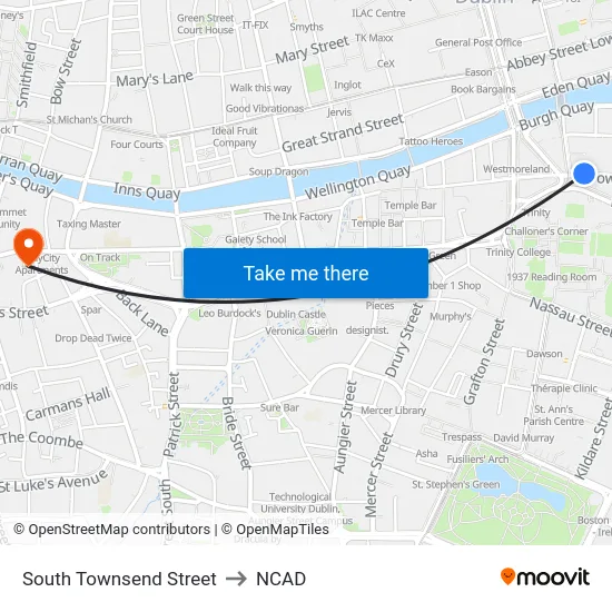 South Townsend Street to NCAD map