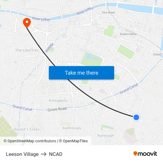 Leeson Village to NCAD map