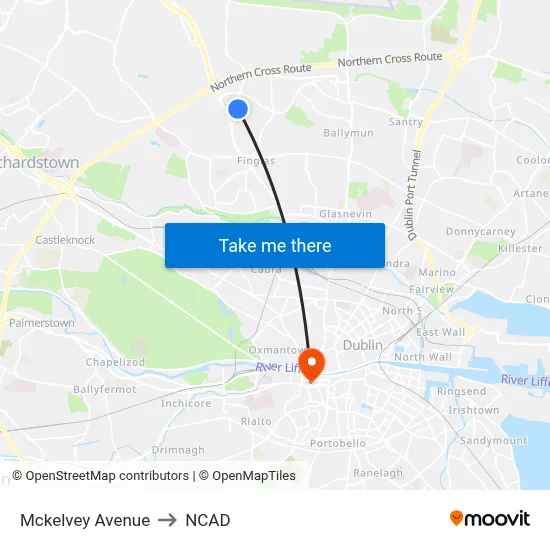 Mckelvey Avenue to NCAD map