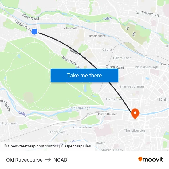 Old Racecourse to NCAD map