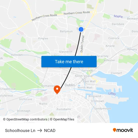 Schoolhouse Ln to NCAD map