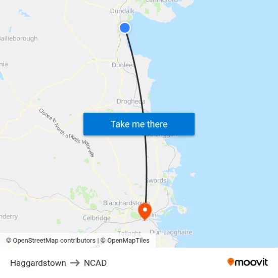Haggardstown to NCAD map