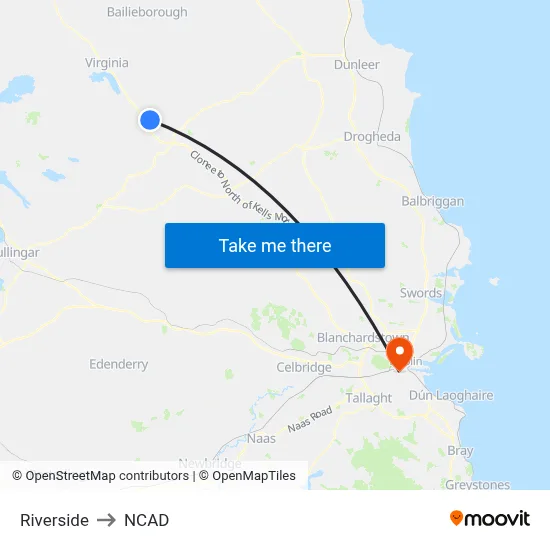 Riverside to NCAD map