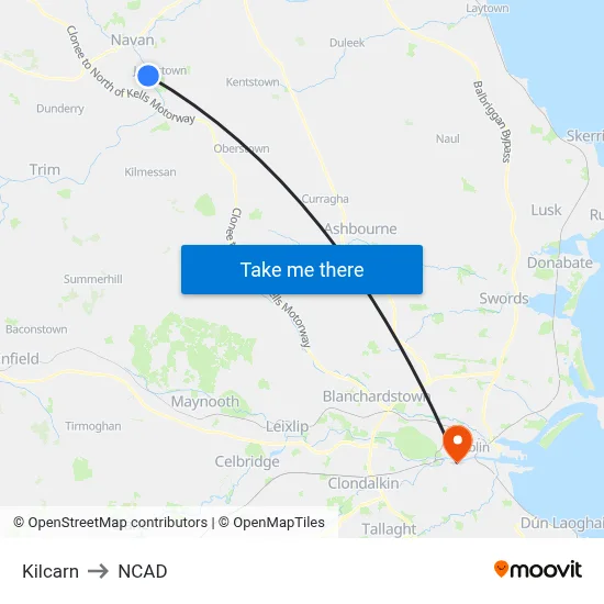 Kilcarn to NCAD map