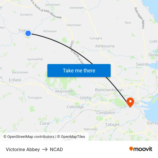 Victorine Abbey to NCAD map