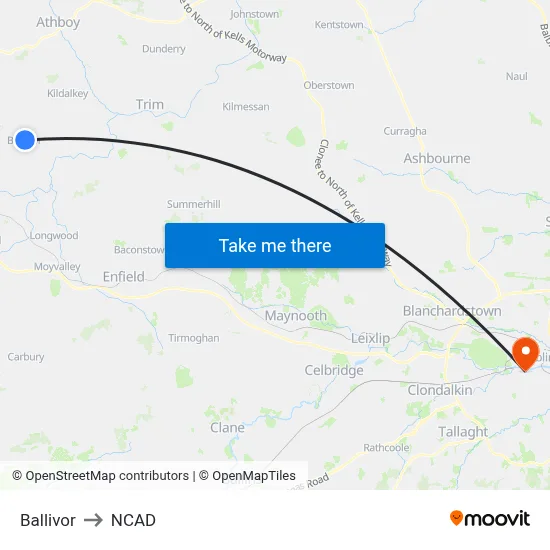 Ballivor to NCAD map