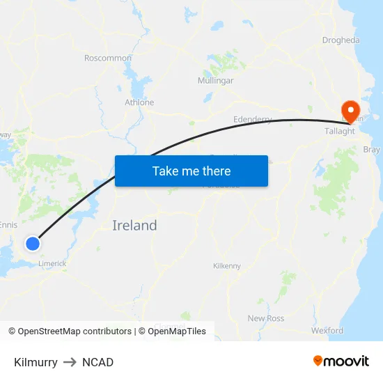 Kilmurry to NCAD map