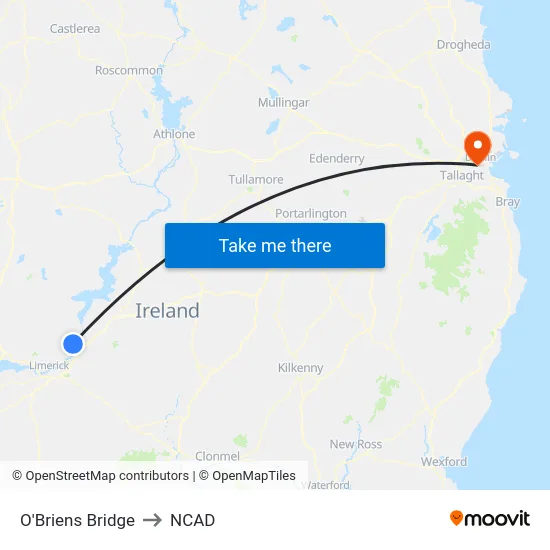 O'Briens Bridge to NCAD map