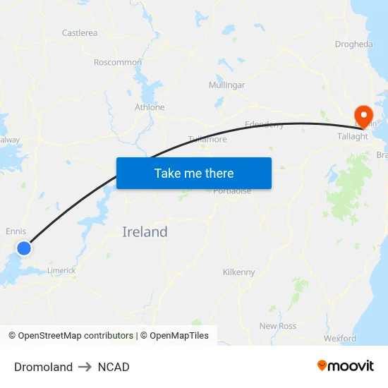Dromoland to NCAD map