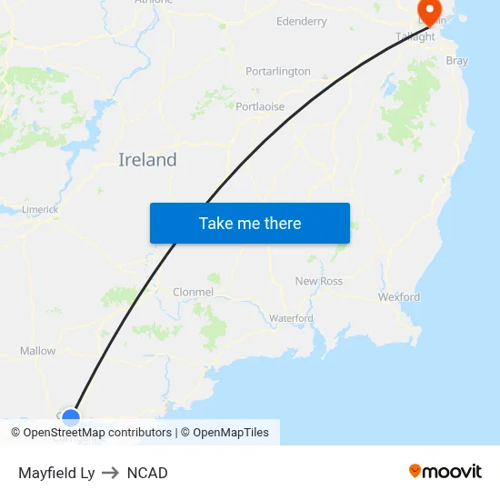 Mayfield Ly to NCAD map