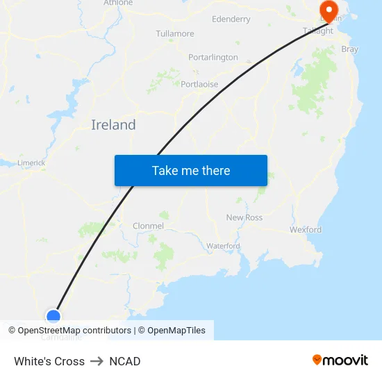 White's Cross to NCAD map