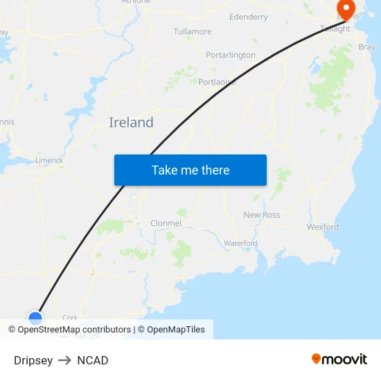 Dripsey to NCAD map