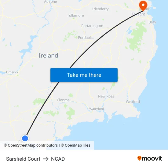 Sarsfield Court to NCAD map