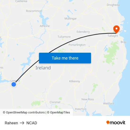 Raheen to NCAD map