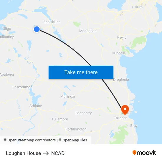 Loughan House to NCAD map