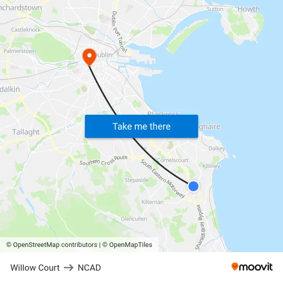 Willow Court to NCAD map