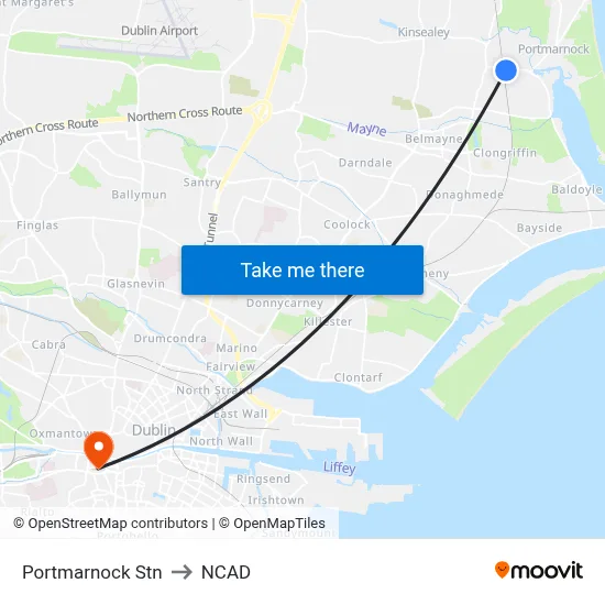 Portmarnock Stn to NCAD map