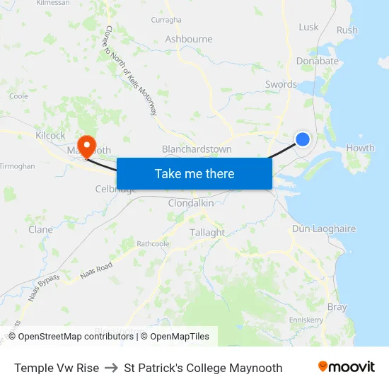 Temple Vw Rise to St Patrick's College Maynooth map