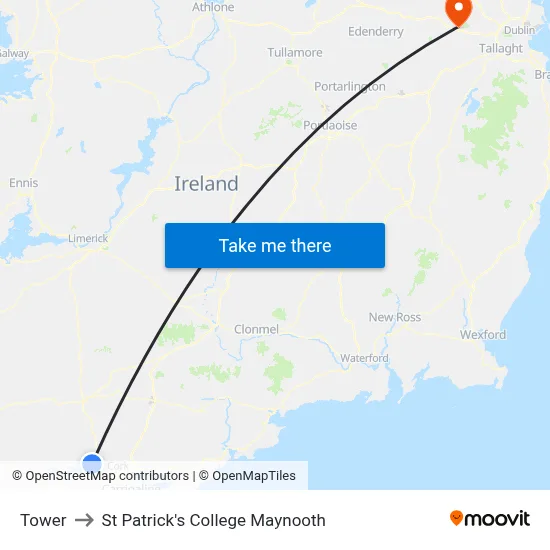Tower to St Patrick's College Maynooth map