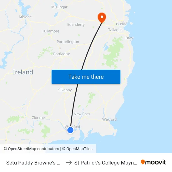 Setu Paddy Browne's Road to St Patrick's College Maynooth map