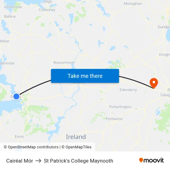 Cairéal Mór to St Patrick's College Maynooth map